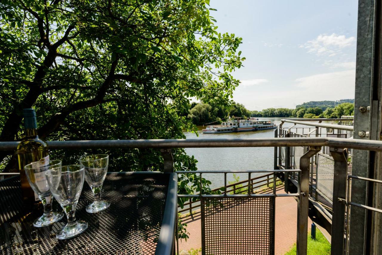 Weserwohnung - Bootshaus Urlaub am Wasser Hamelin Exterior foto