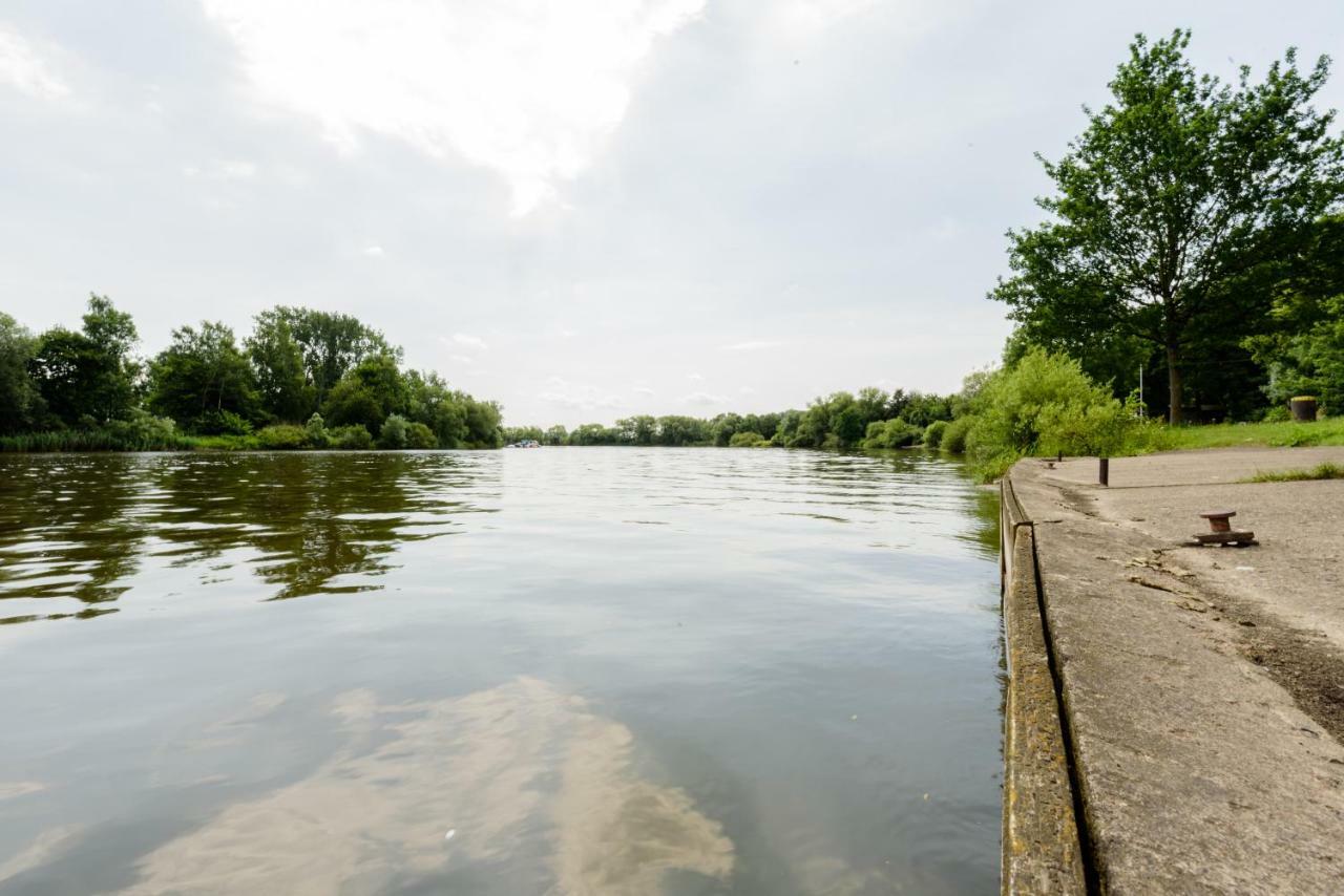 Weserwohnung - Bootshaus Urlaub am Wasser Hamelin Exterior foto